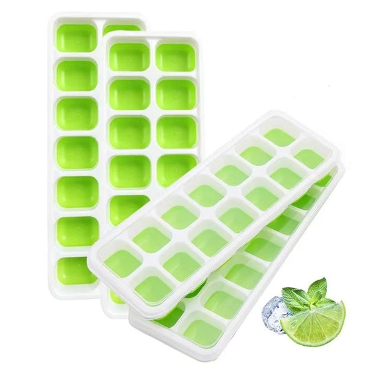 14-Grid Silicone Ice Cube Tray – Non-Toxic Square Ice Block Mold Maker for Whiskey, Cocktails, Wine, Drinks & Freezer Use
