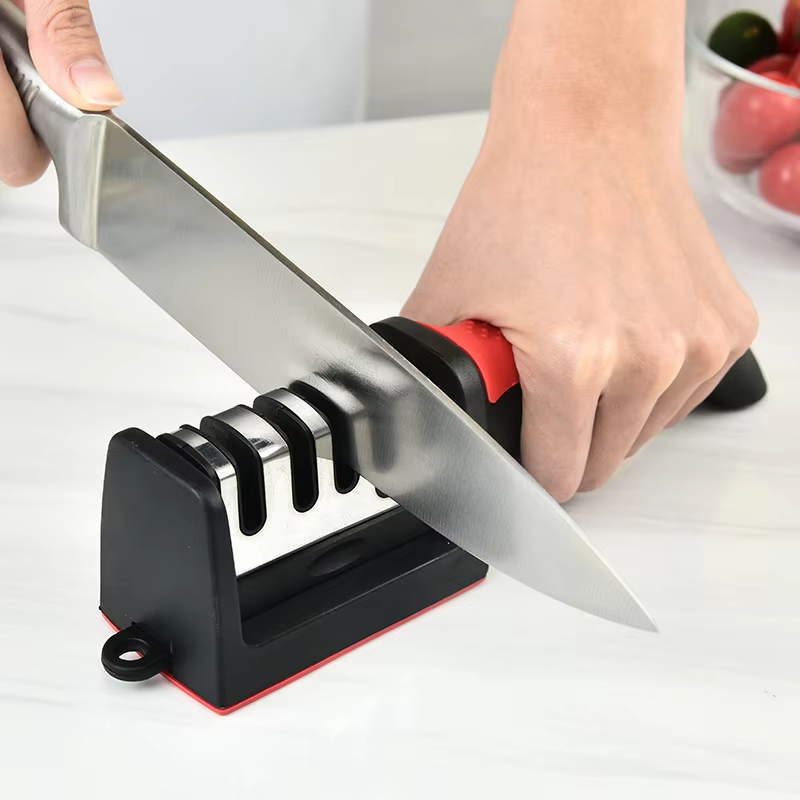 4-Stage Kitchen Knife Sharpener – Multifunction Handheld Knife Sharpening Tool with Coarse, Fine & Polishing Slots