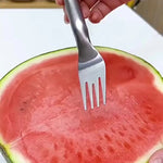2-in-1 Stainless Steel Watermelon Cutter & Fork – Dual-Head Fruit Slicer, Melon Cube Cutter, and Serving Tool for Home Kitchen
