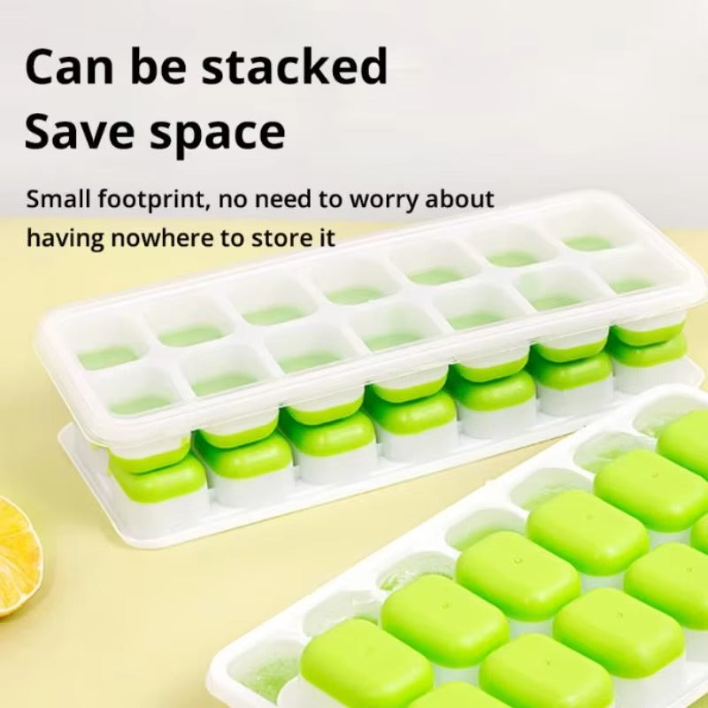 14-Grid Silicone Ice Cube Tray – Non-Toxic Square Ice Block Mold Maker for Whiskey, Cocktails, Wine, Drinks & Freezer Use