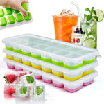 14-Grid Silicone Ice Cube Tray – Non-Toxic Square Ice Block Mold Maker for Whiskey, Cocktails, Wine, Drinks & Freezer Use