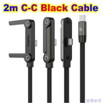 2M Foldable USB-C Fast Charging Cable with Kickstand – Flat Type-C Charger Cable for iPhone, Android & USB-C Devices