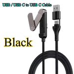 2M Foldable USB-C Fast Charging Cable with Kickstand – Flat Type-C Charger Cable for iPhone, Android & USB-C Devices
