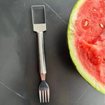 2-in-1 Stainless Steel Watermelon Cutter & Fork – Dual-Head Fruit Slicer, Melon Cube Cutter, and Serving Tool for Home Kitchen